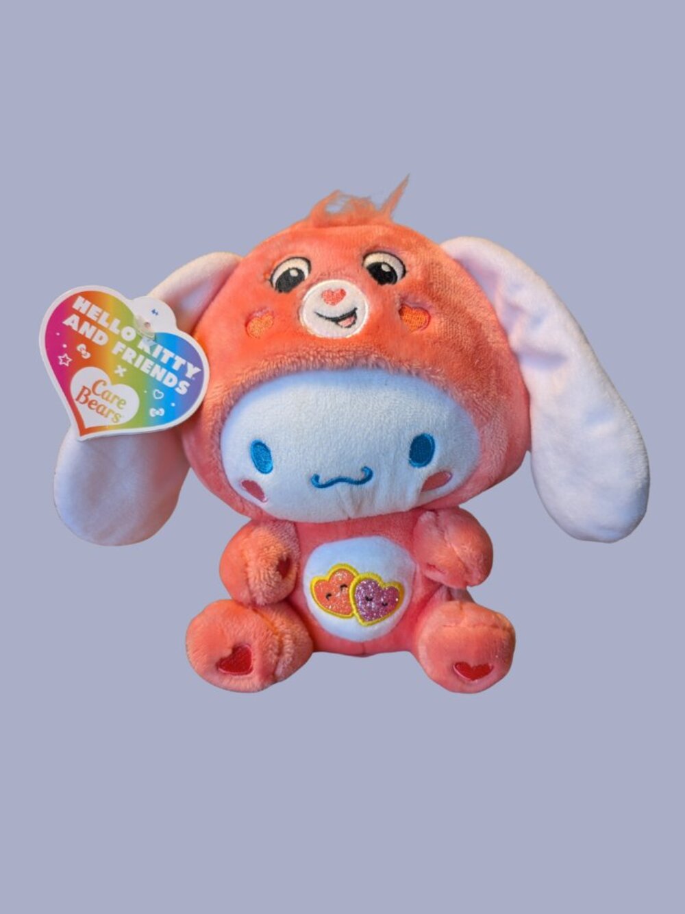 NWT Care Bears x Hello Kitty Cinnamoroll Love-a-Lot Bear 8" Plush 2024